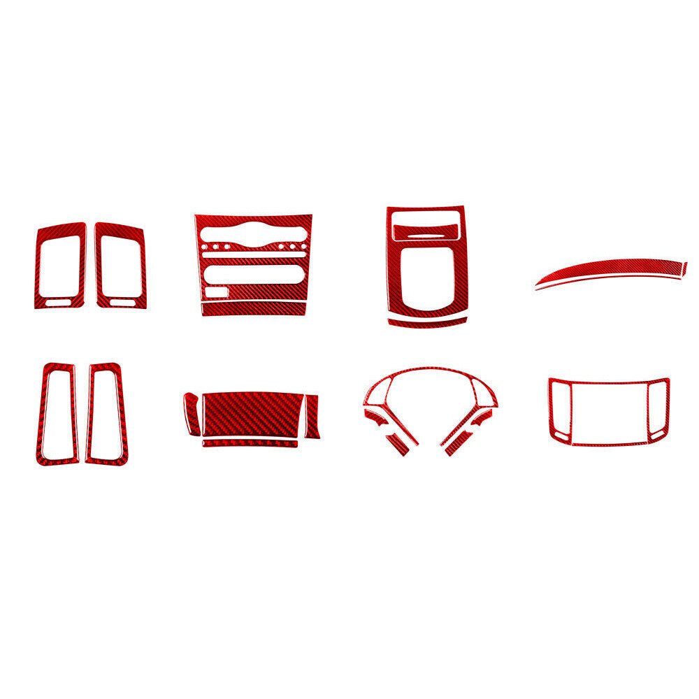 22Pcs Red Carbon Fiber Interior Full Set Trim Kit for Infiniti G37 Sedan 2010-13