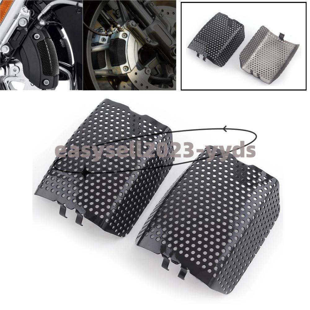 Black Front Brake Caliper Insert Set Cover for Harley Davidson Touring 2008-2021