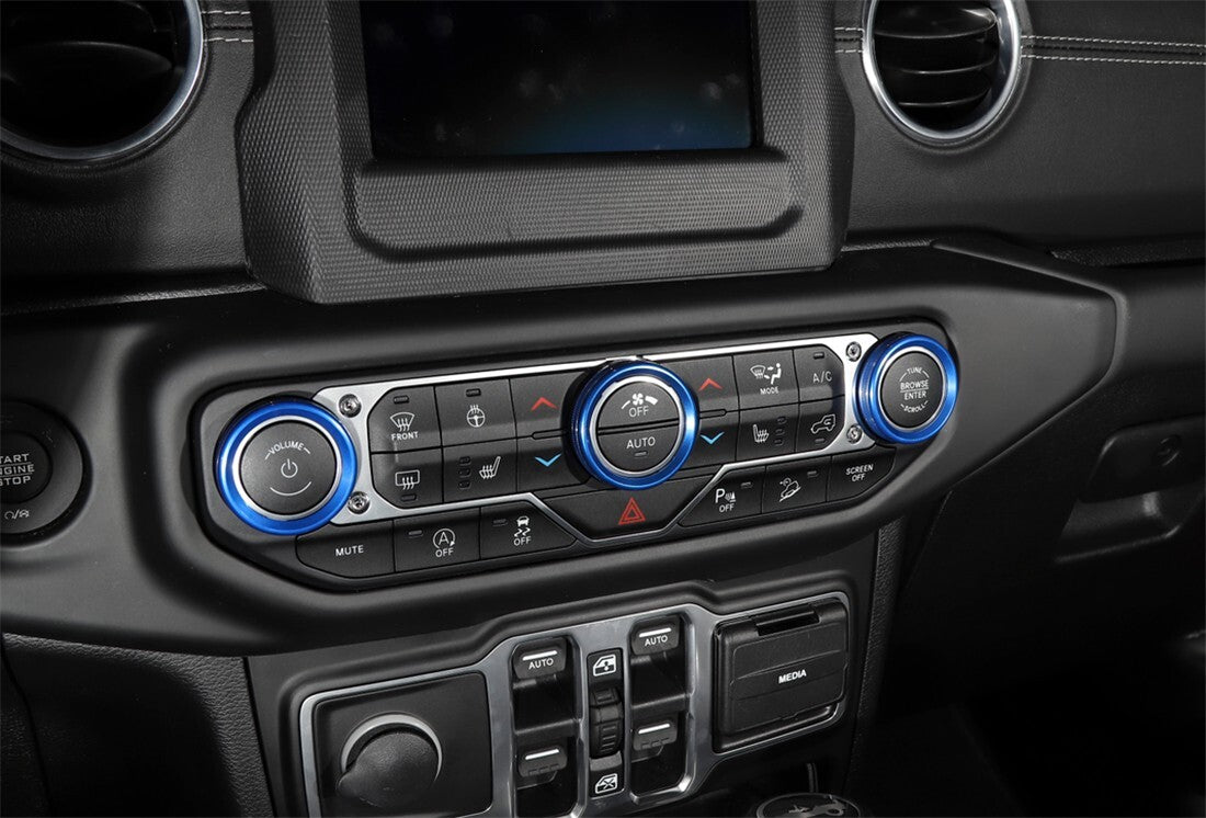 Red Headlight AC Switch Knob Cover Trim Ring for Jeep for Wrangler JL 2018+ Alloy