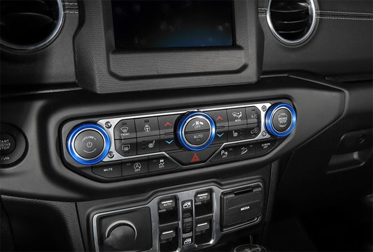 Red Headlight AC Switch Knob Cover Trim Ring for Jeep for Wrangler JL 2018+ Alloy