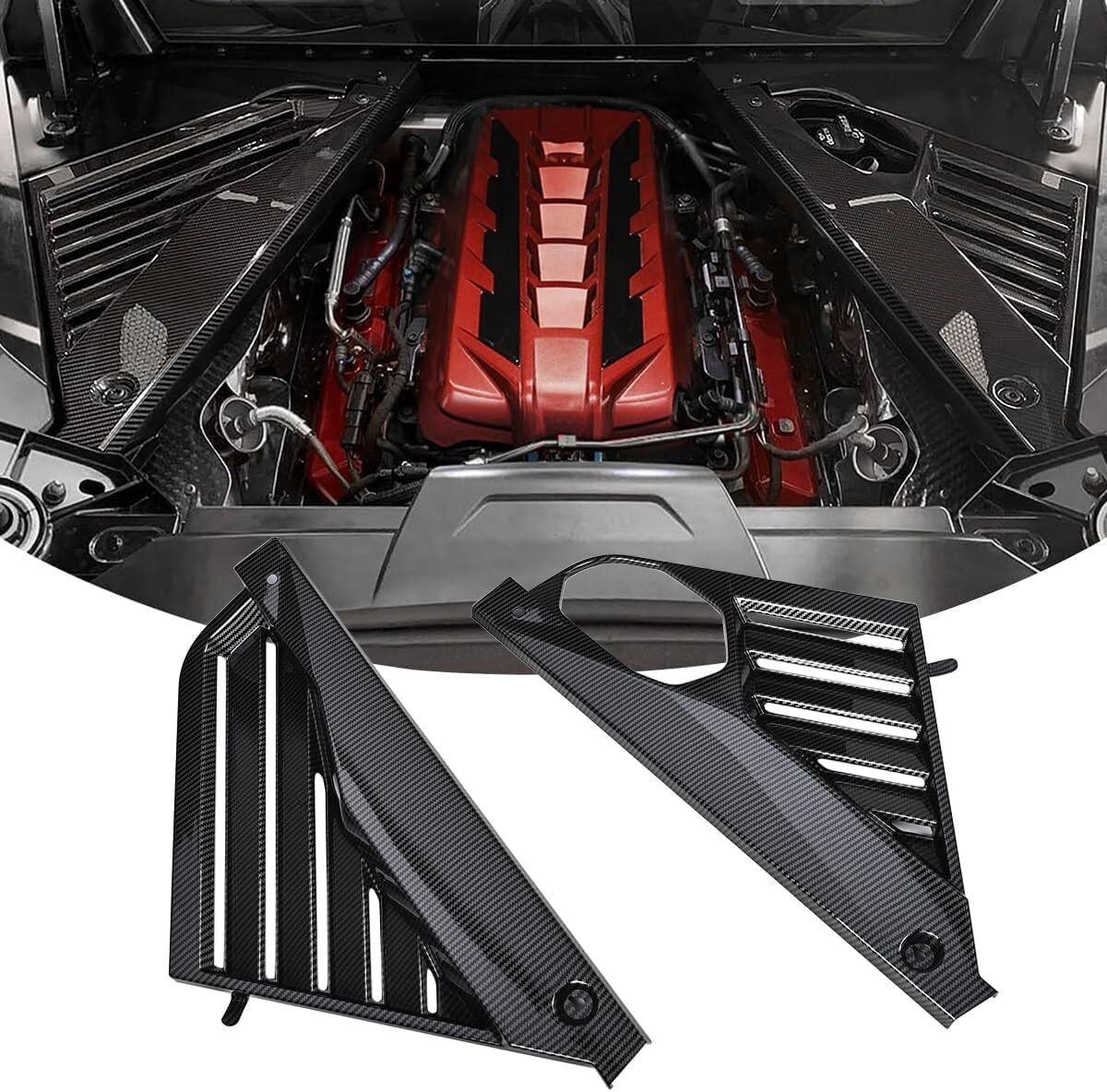 Carbon Fiber Engine Bay Panel Cover For 2020-2024 for Corvette C8 GM Style n