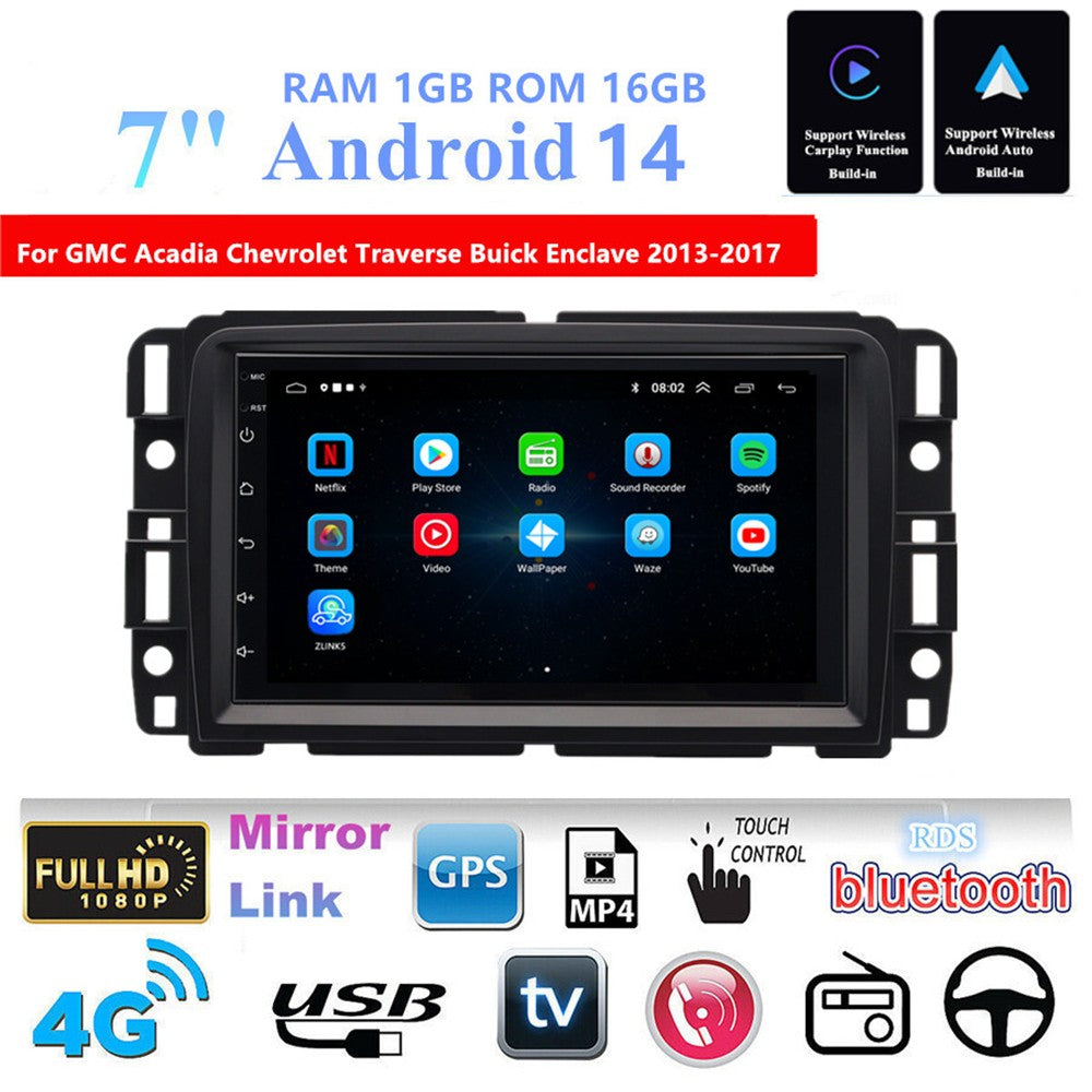 7Android 14 Carplay 1+16GB Car Stereo Radio GPS Navigation for GMC for Chevrolet