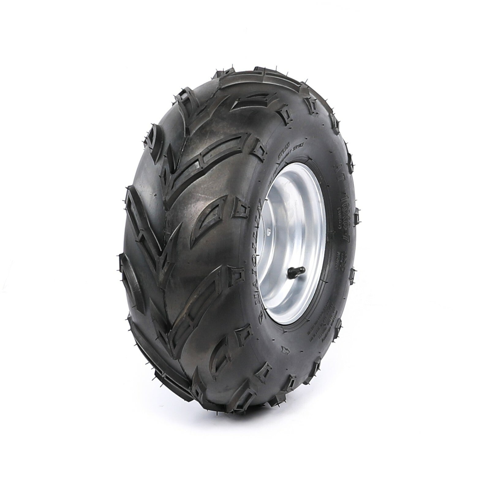 2-Piece Set of 16x8-7 Go-Kart Tires, Wheels, and 4 Studs for All-Terrain Vehicles, Four-Wheel Off-Road Coolers