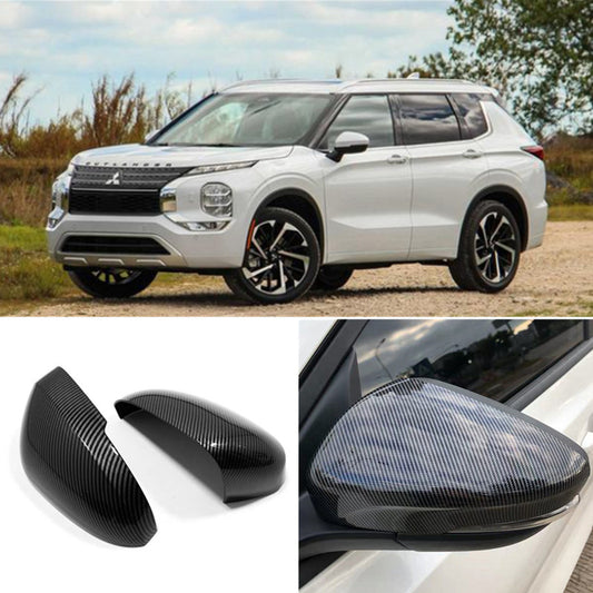 Carbon Fiber Exterior Side Mirror Cover Trims for Mitsubishi Outlander 2022-2023