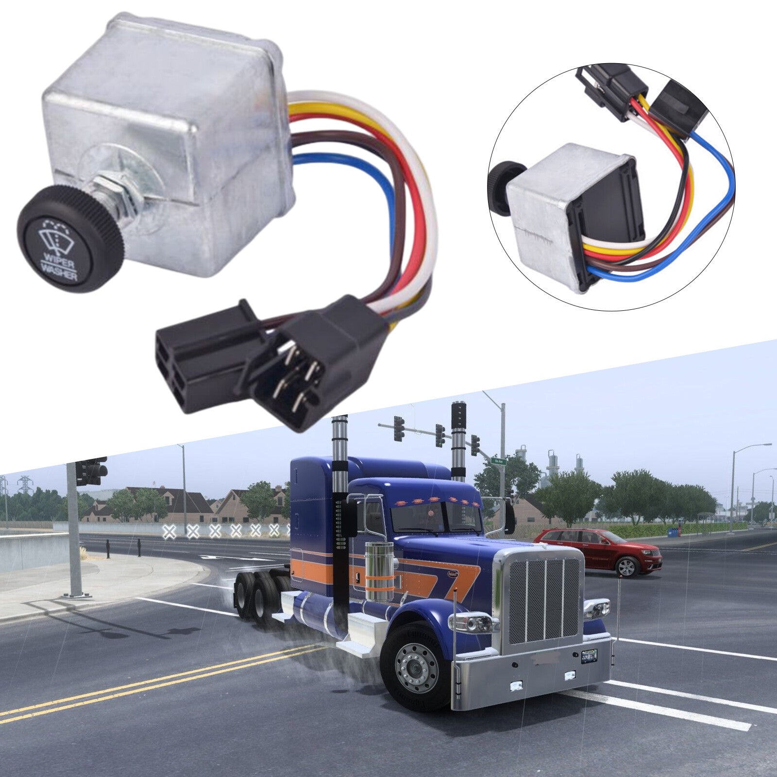 6-wire wipe switch suitable for Peterbilt 300 Series 75600-26 577.75633 kit AT