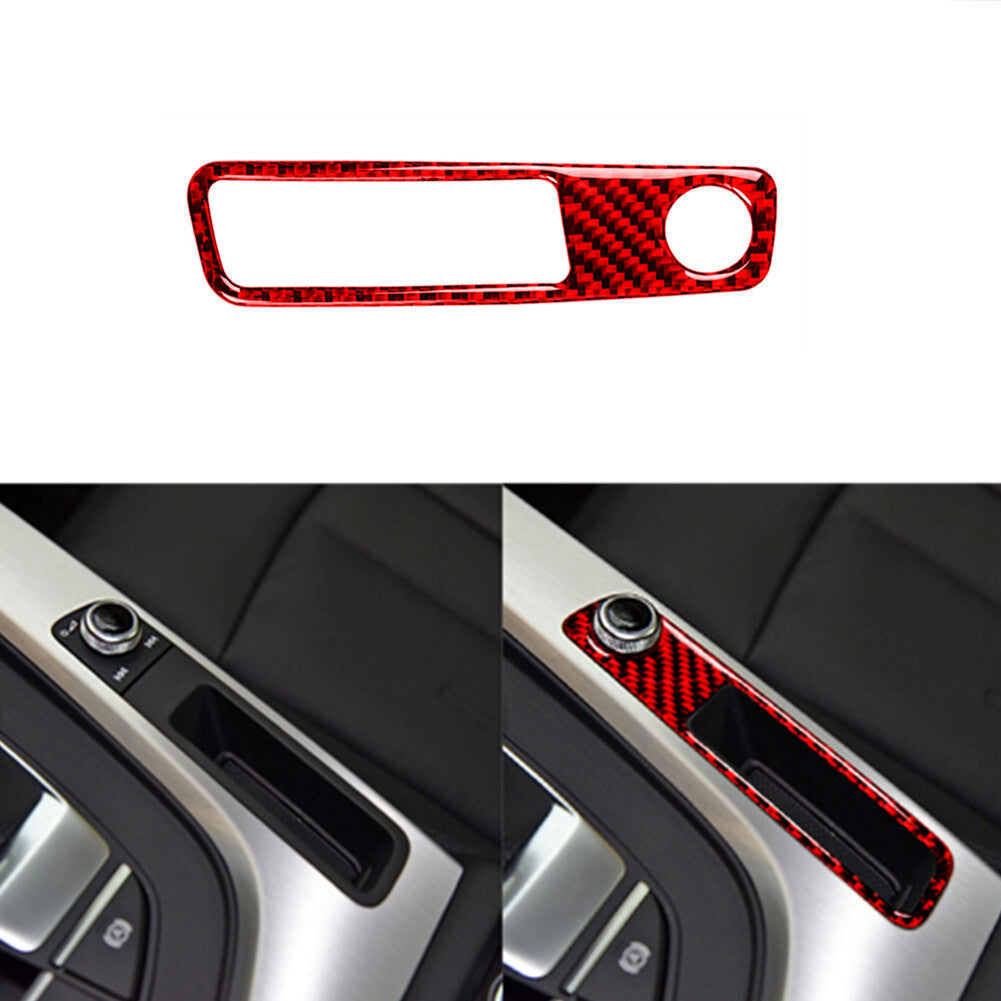 Red Carbon Fiber Shifter Console Trim for Land Rover Discovery Sport 2015-2019 v