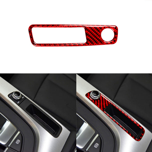 Red Carbon Fiber Shifter Console Trim for Land Rover Discovery Sport 2015-2019 v