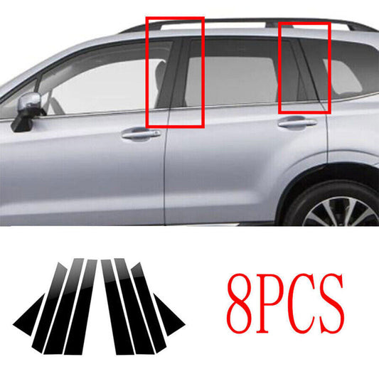 Piano Black Look Pillar Post Door Window Strip Trim for Subaru Forester 2014-18