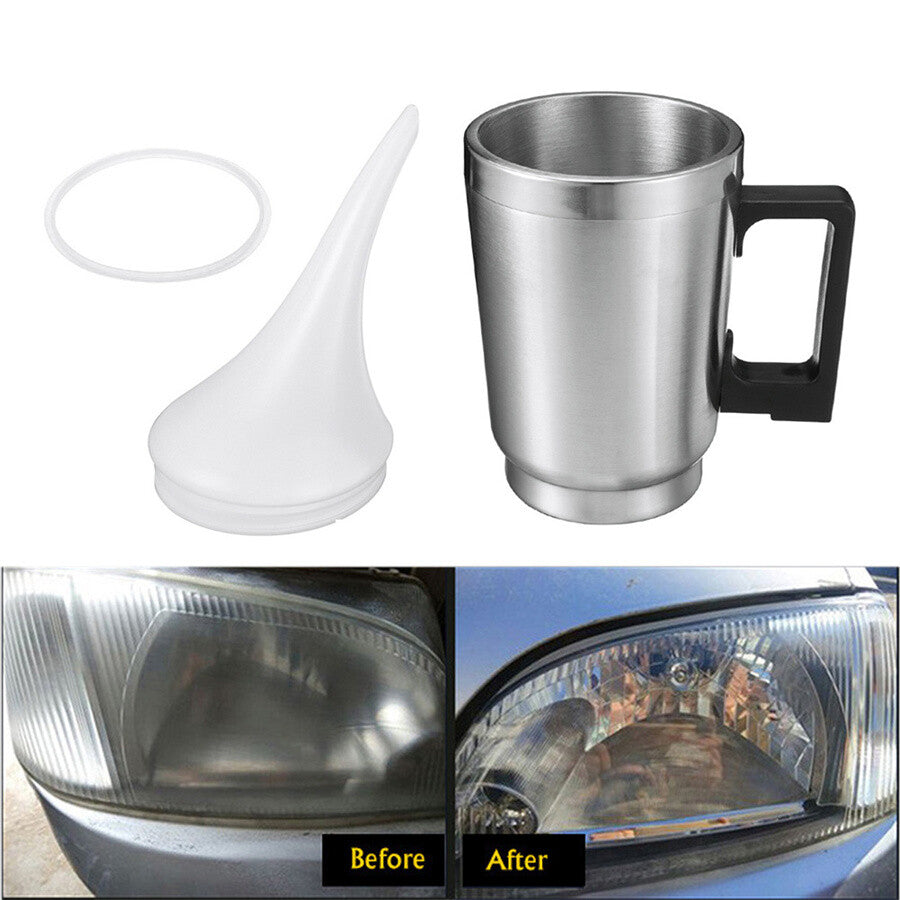 Car Headlight Lens Restoration Repair Kit Atomized Heating Cup Cigarette Lighter
