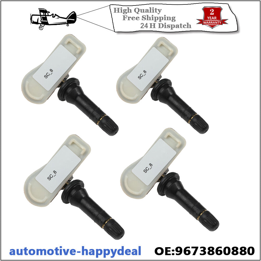4X Tyre Pressure Sensor TPMS 9673860880 for Peugeot 308 T7 04/2007-08/2013