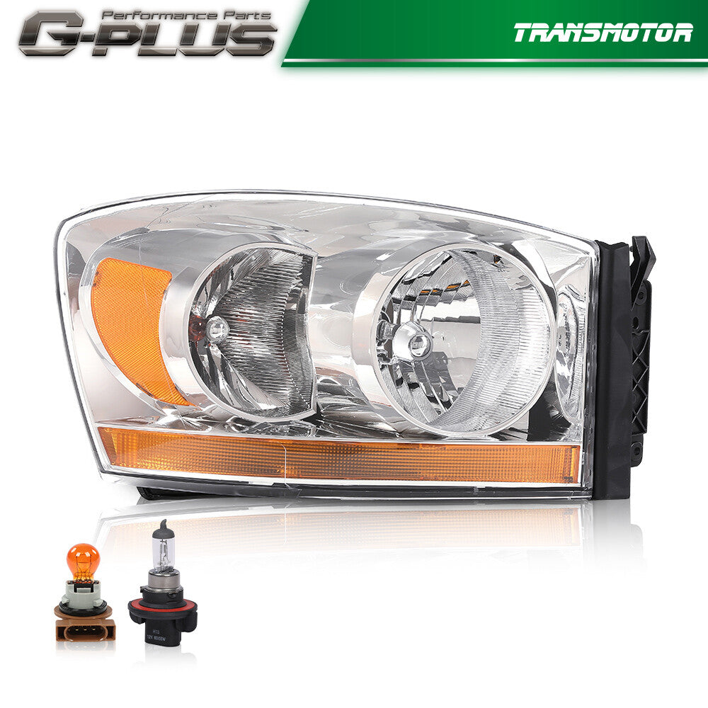 Passenger Side Light for CHRome/Amber Fits 2006 - 2009 for Dodge for Ram 1500 2500 3500- v