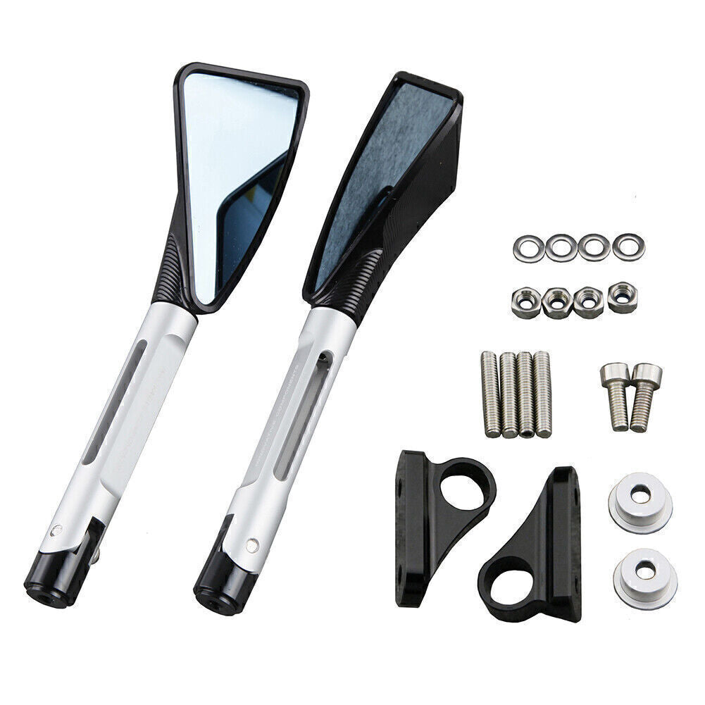 Motorcycle Rear View Mirrors Fit for YAMAHA YZF R1 2002-2008 YZF R6 03-07 Silver
