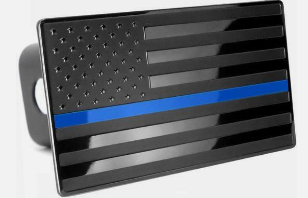 Car mount plug cap trailer tow receiver 2.5 inch American flag black and blue for BMW