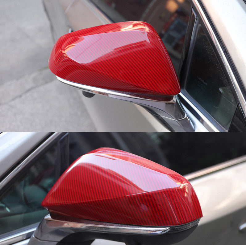 for Lexus NX 17-24 Red Carbon Fiber ABS Side Door Rearview Mirror Cover Trim 2P
