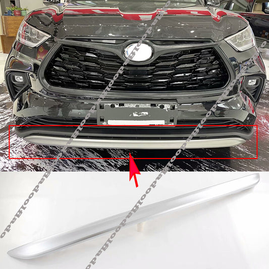 for Toyota Highlander 2020-2023 ABS Chrome Front Bumper Lip Molding Strips Trim
