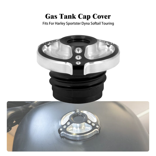 CNC Fuel Gas Tank Cap for Harley Sportster XL883 1200 48 72 Dyna Touring Softail Q