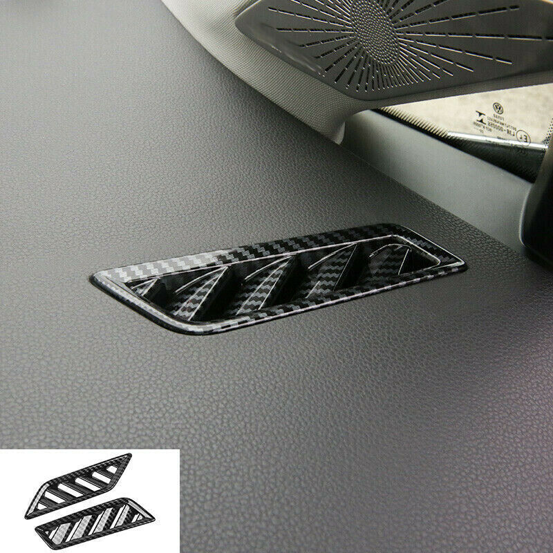 for VW for GOLF 8 MK8 2020 2021 Carbon Fiber Dashboard Air Outlet Vent Cover Trim 2X