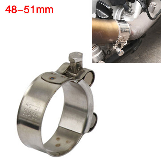 Exhaust Pipe Clamp 48mm-51mm Stainless Steel Muffler Fixed Caliper Motorcycle