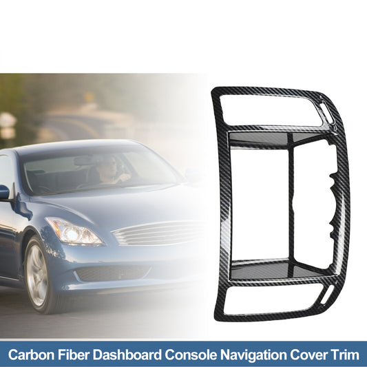 Carbon fiber dashboard console navigation cover trim for Infiniti 2008 - 2013 G37