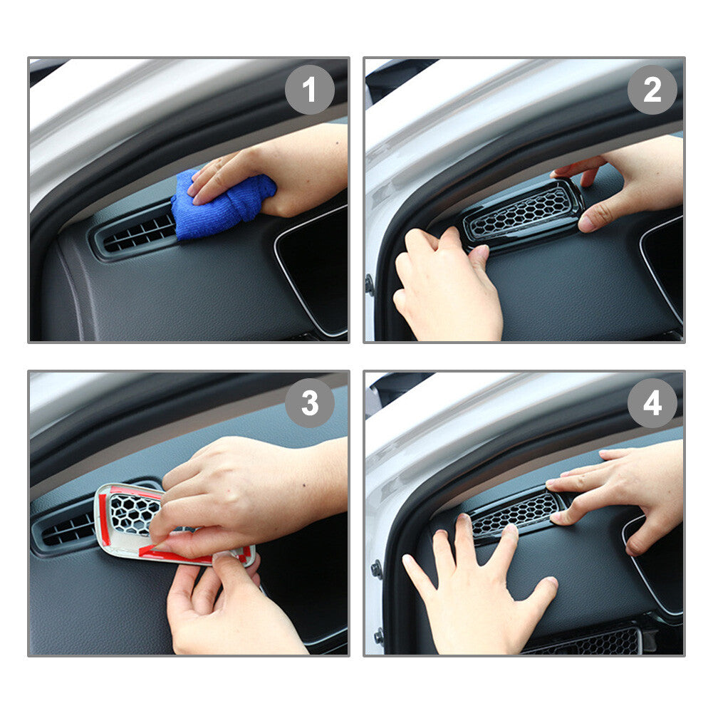 for Honda for Civic 11th 22 Up 2x Black Honeycomb Inner Dash Side Air Vent Cover