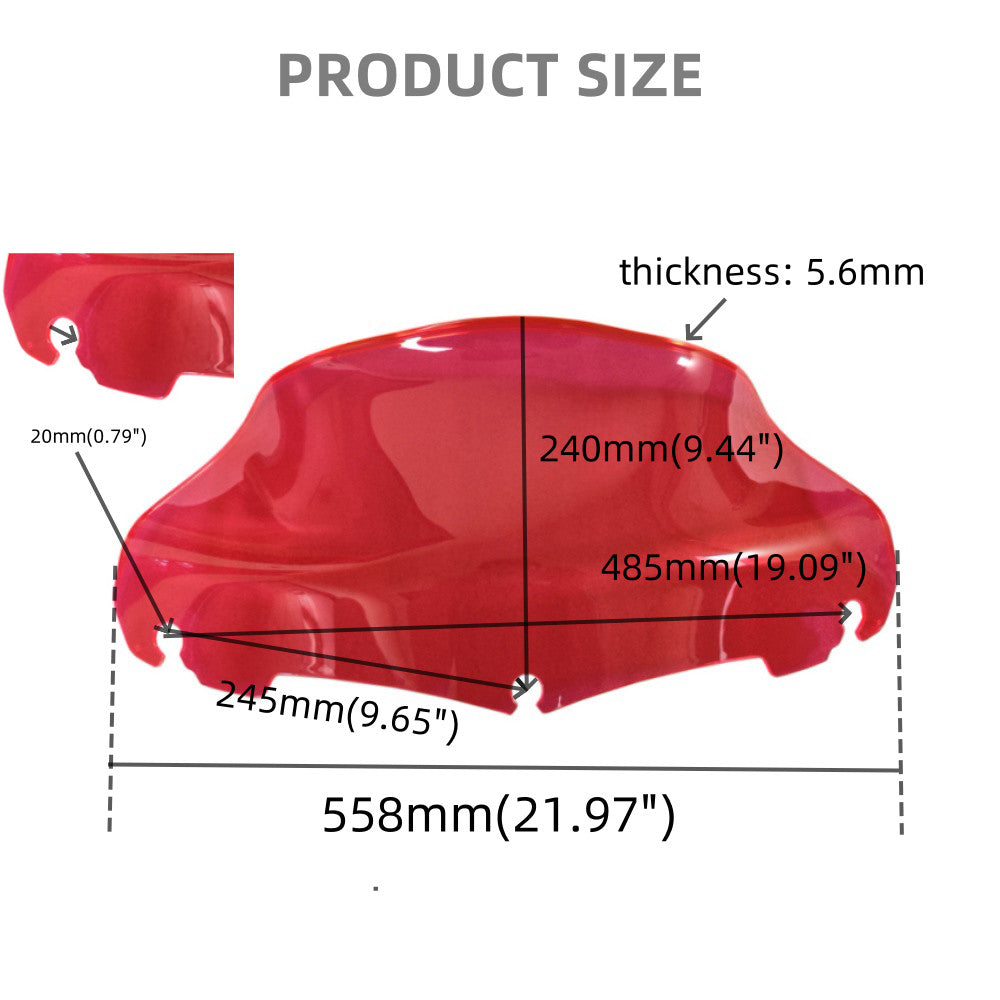 Red 9-inch windshield, suitable for Harley Limited Edition FLHTK 2014-2023. n