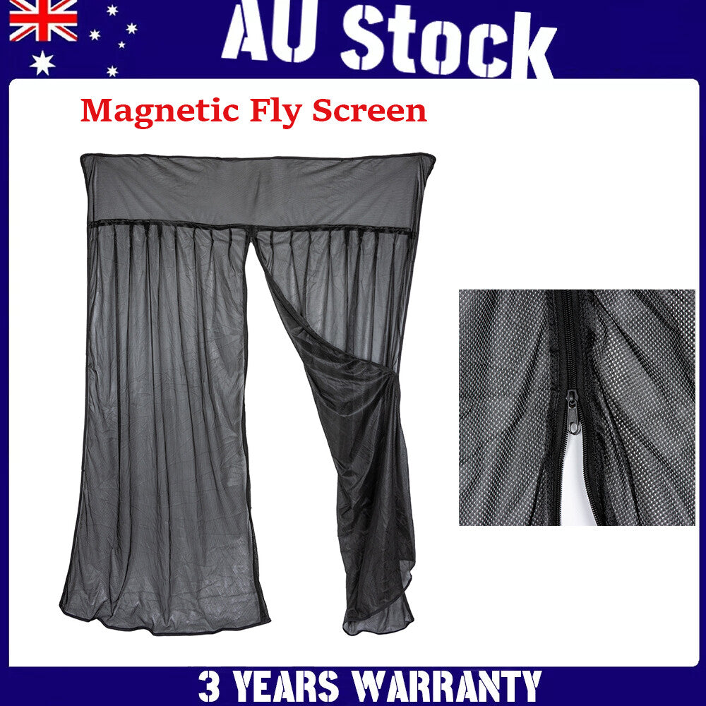 1X Magnetic Fly Screen For Anti-mosquito Outdoor Camping With Drawstring Vag AU v