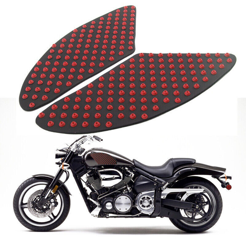 2-Piece Motorcycle Fuel Tank Anti-Slip Mat Side Protective Heat Relief Sticker Kit - n