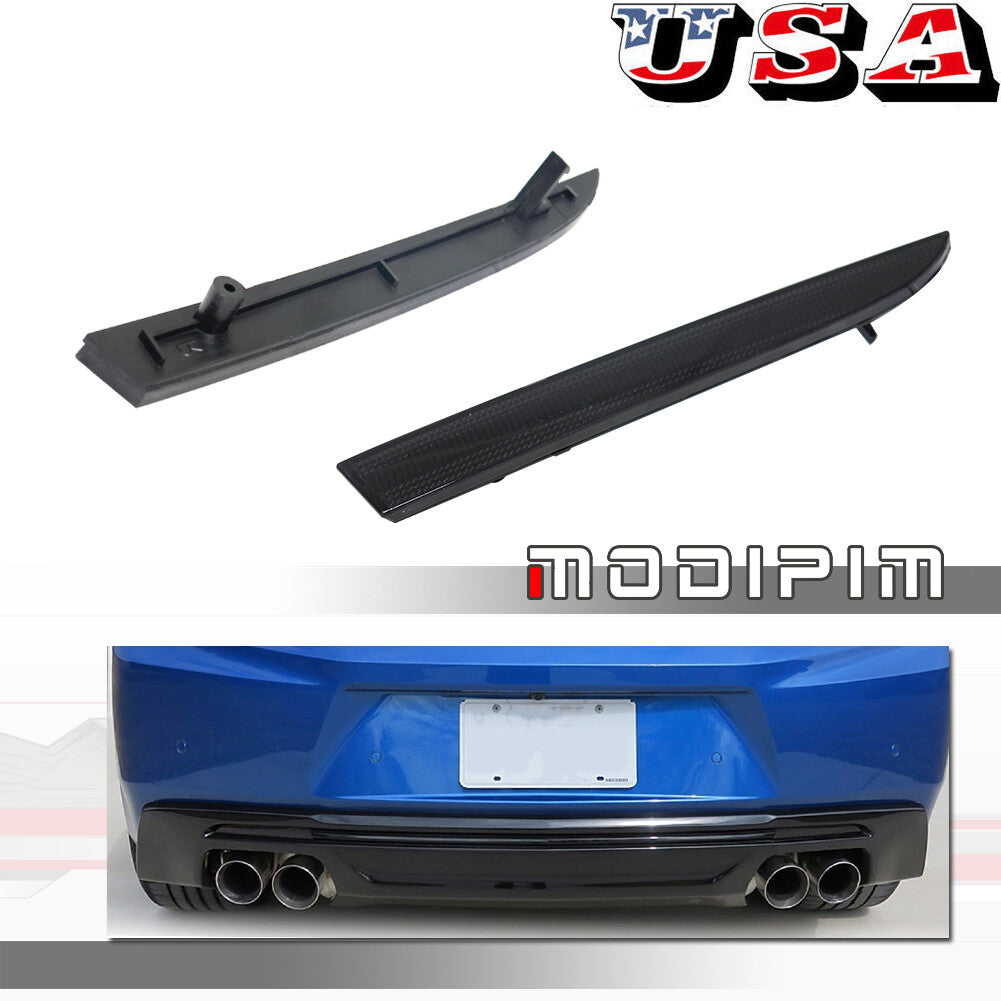 Rear Bumper Smoked Reflector Lens Trim 1 Pair for for Cadillac 13-19 ATS/ 17-18 XT5- v