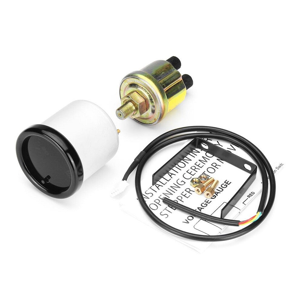 2 52mm 7 Color LED Oil Pressure Gauge Meter W/Sensor 0-140 PSI wire 56cm