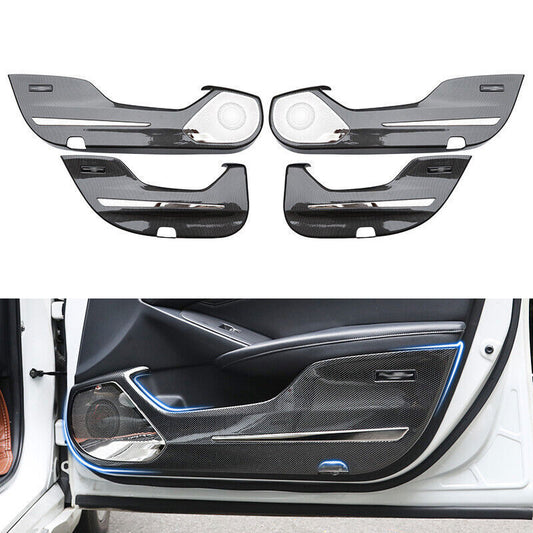 for Honda Accord 2018-2022 Carbon Fiber Inner Door Anti-Kick Panel Overlay Cover