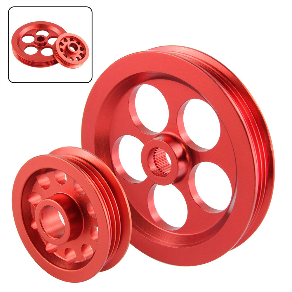 2PCS Alternator Pulley For Integra DC B16a B16b b18c for Honda for Civic EG EK 92-01 Red