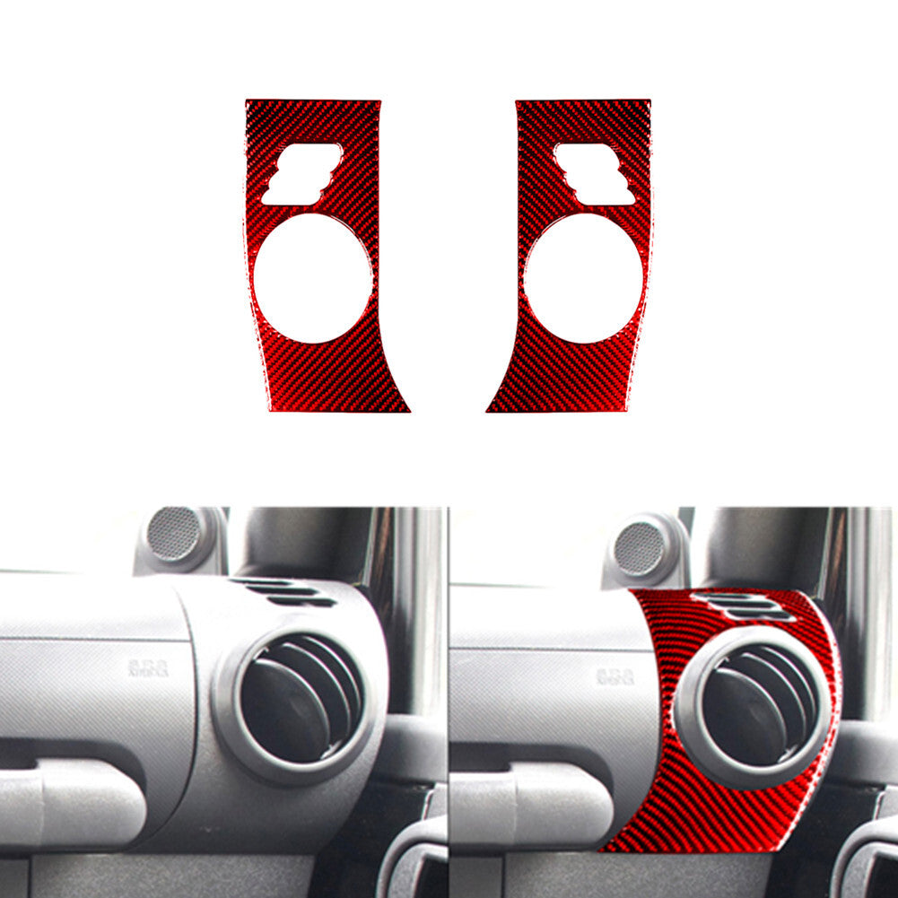 Red Carbon Fiber Window Button Trim Cover Type-C For COBALT 2005-2010 v