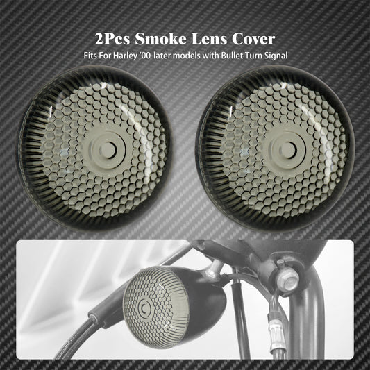2x Smoke Bullet Turn Signals Light Lens Cover Fit for Harley FLRT FLTRX 2000-23 Q