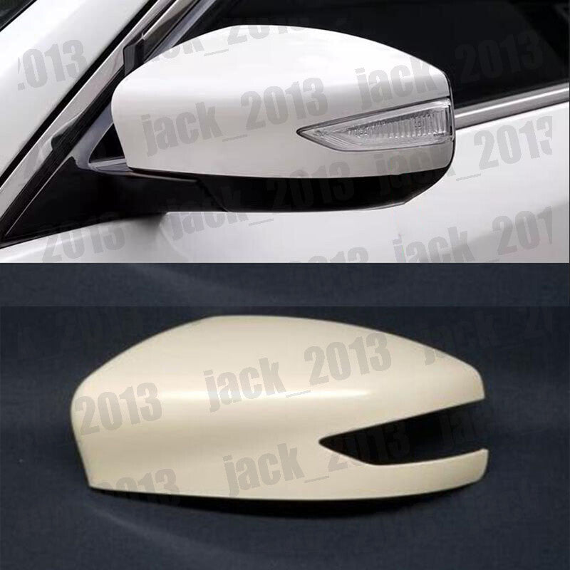 Pearl White Driver Mirror Cover for 2013-2018 for Nissan Sentra Altima w/ Signal 1pc