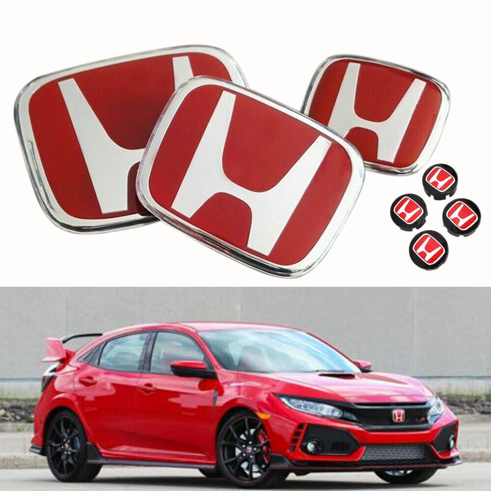 1 set of front and rear engraved wheels with red H badges suitable for 16-21 for Civic Si sedans