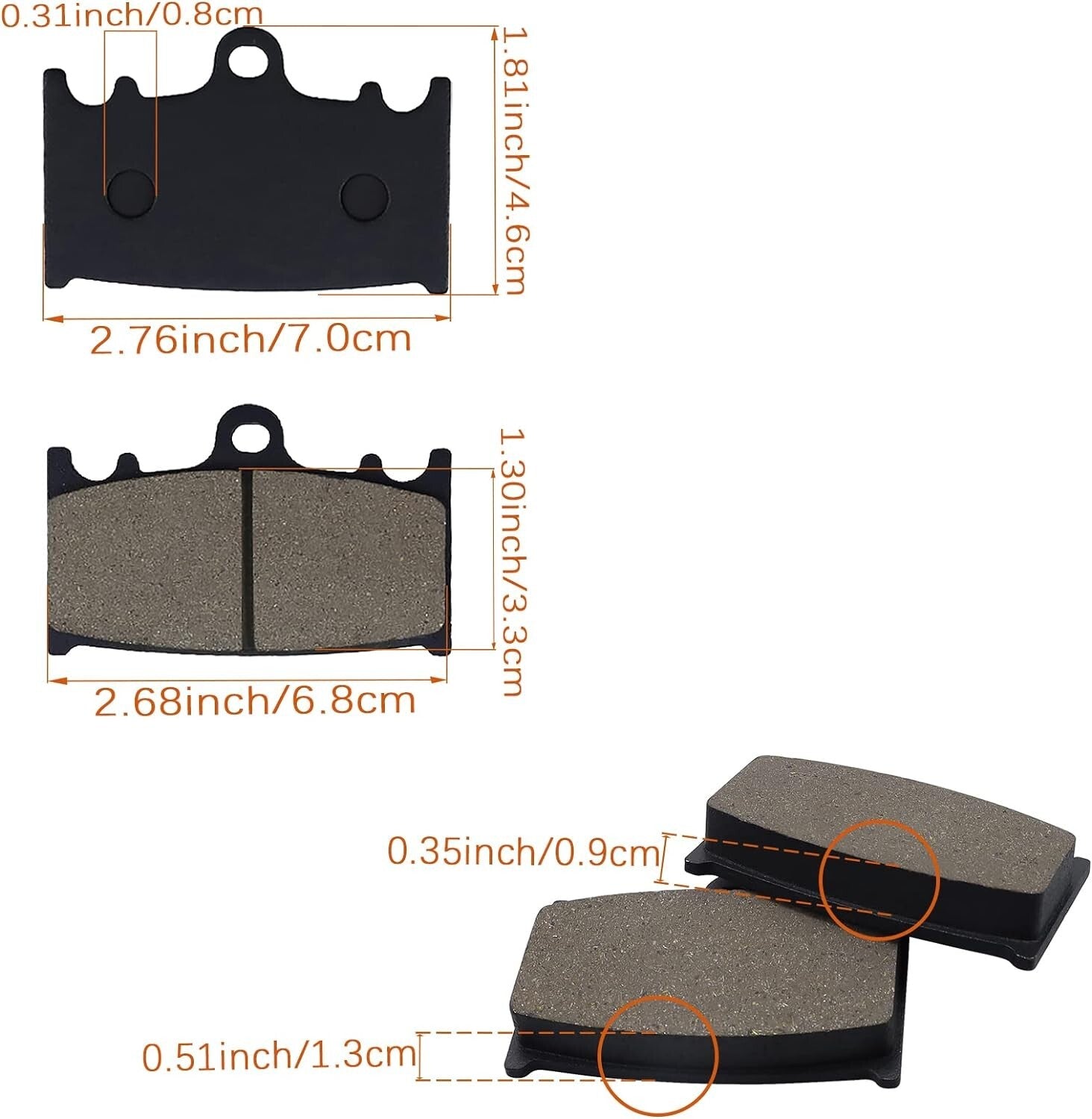 Brake Pads for SUZUKI GSXR 600 V/W/X/Y (SRAD) 1997-2000,K1/K2/K3/ZK3 2001-2003