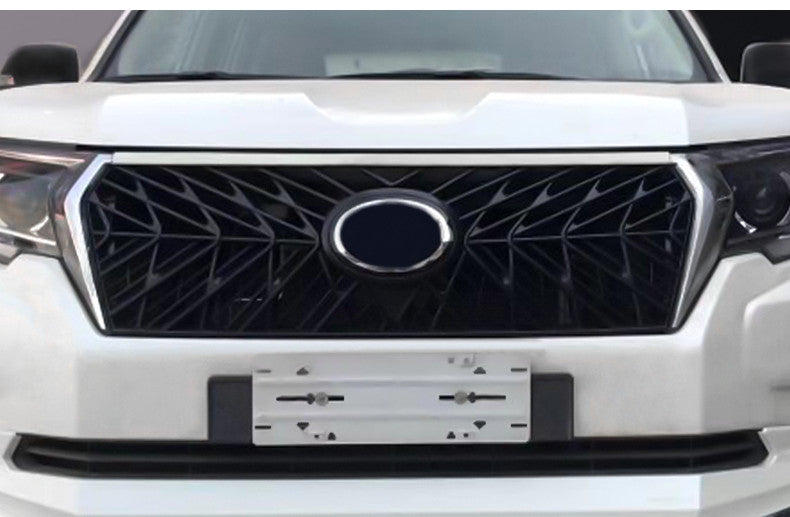 3X Chrome+Black Front Bumper Grilles Mesh Grid Trim For LandCruiser Prado 18-21