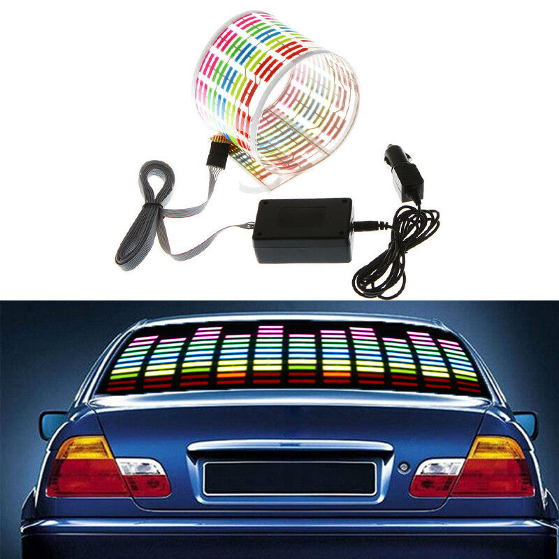 4511 Car Sticker with Music Rhythm LED Flashlight Sound Activation Equalizer - n