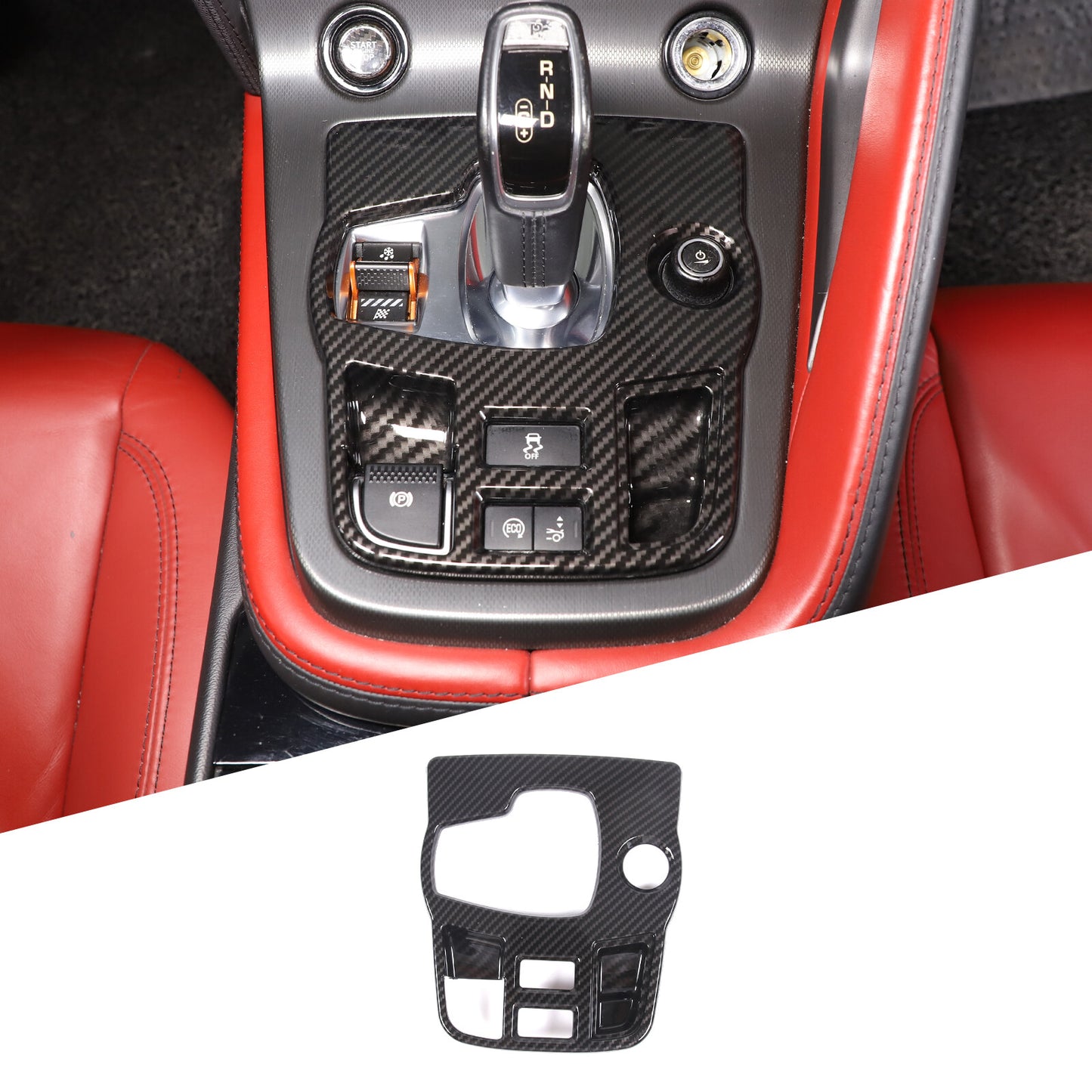 ABS Red Center Center Cupholder Panel Trim Cover for Corvette C7 2014-2019- v