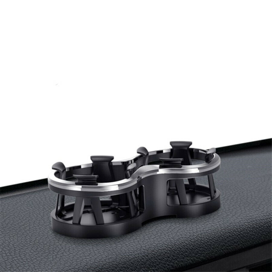 Black ABS Car Center Console Dual Cup Holder Drinking Bottle Holder Adjustable