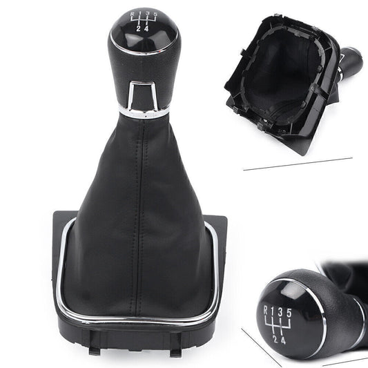 5 Speed Gear Shift Knob Lever PU Leather Boot Gaiter Cover for Golf MK5 MK6 Q