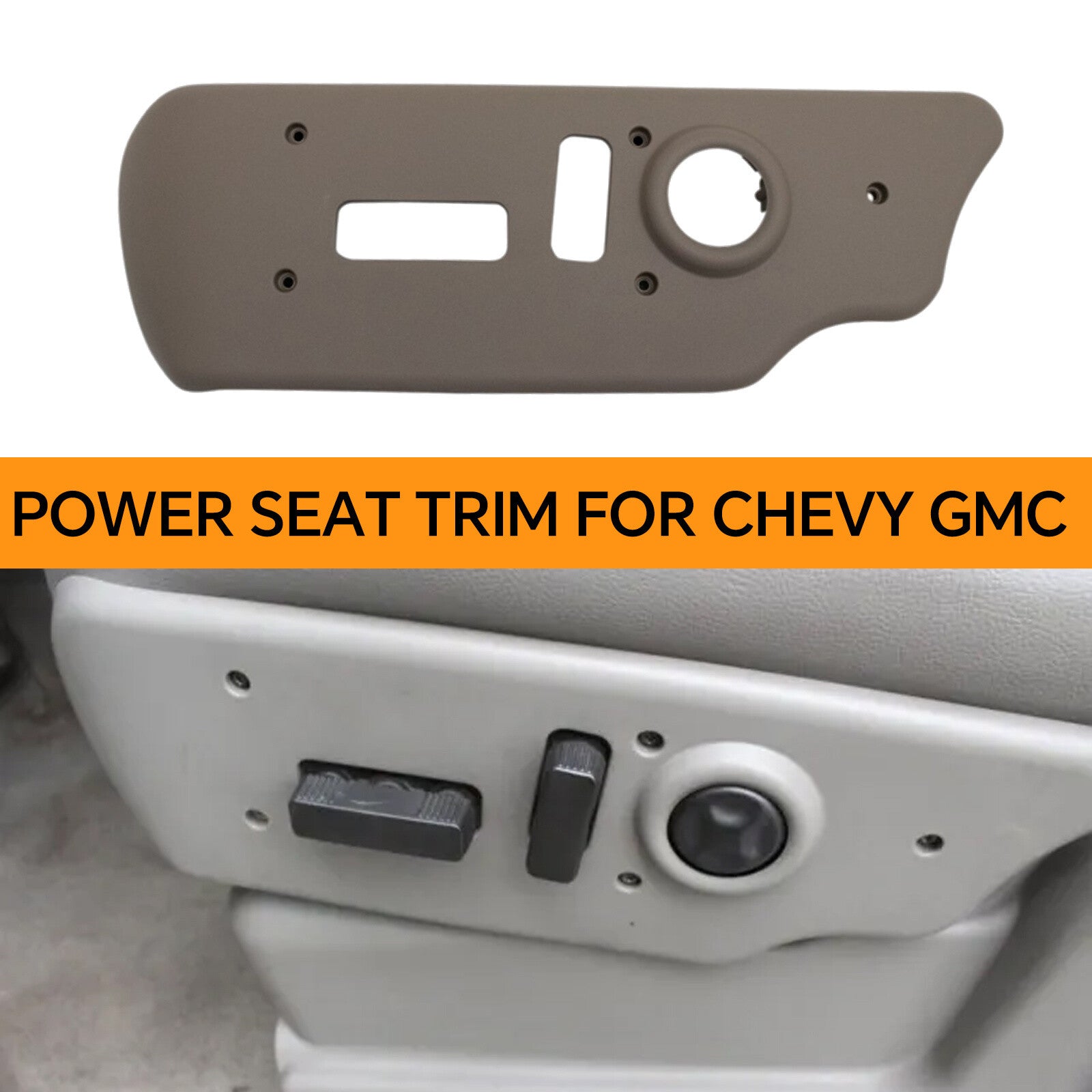 Power for Seat Switch Bezel 88941684 Fit for Chevy for GMC Truck Driver Side Neutral Tan