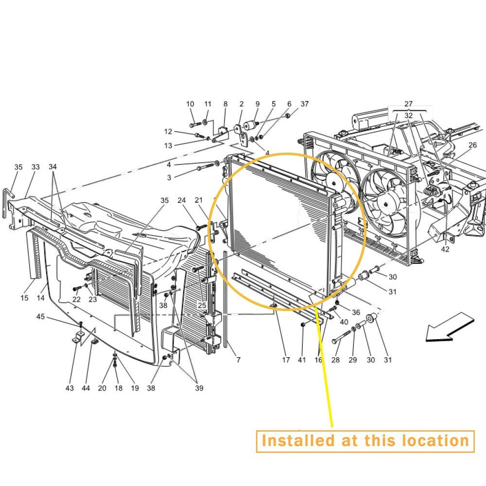 Suitable for Maserati Quattroporte Granturismo Radiator 4.2. Equipment Manufacturer: 2233561