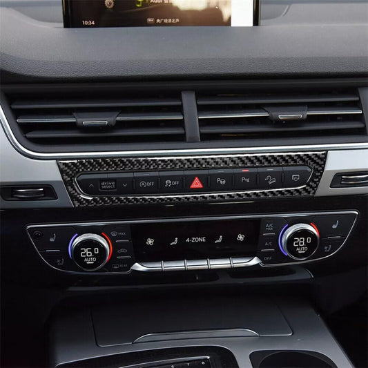 for Audi Q7 16-19 Carbon Fiber Inner Center Control Panel Sticker Trim Cover New n