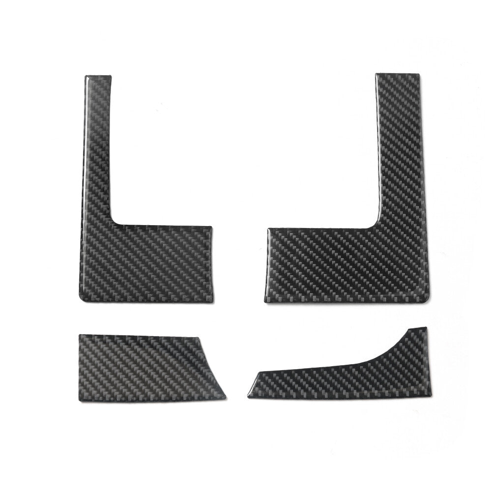 2X Red Carbon Fiber Rear for Seat Strips Cover Trim For 718 2016-2022 v