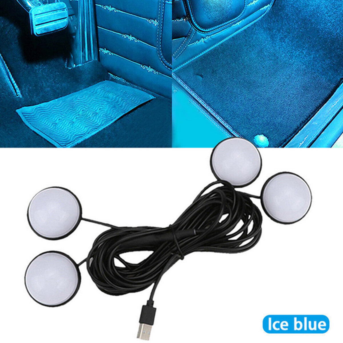 LED Car Interior Accessories Floor Decorative Light USB Atmosphere Ambient Lamp