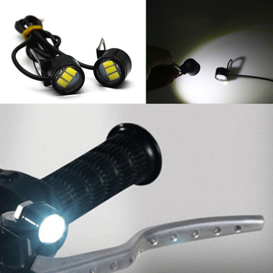 Moto Mirror Spotlight LED Handlebar Headlight Daytime Driving Fog Lamp Charming