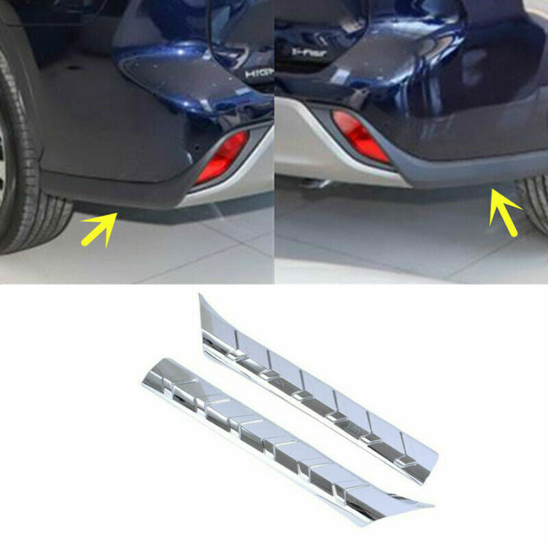 2PCS Chrome Rear Bumper Protector Strip Cover Trim for Toyota Highlander 2020-24