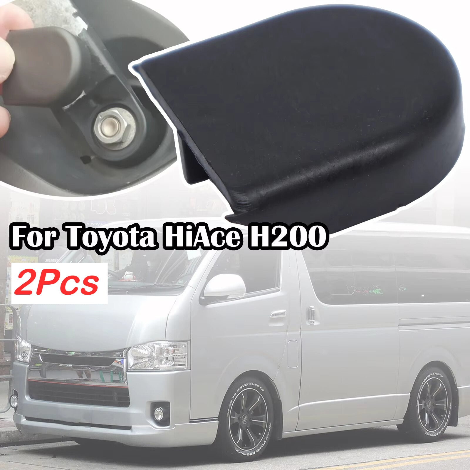 2X Front Windscreen Wiper Arm Nut Cap Bolt Cover Replacement for Toyota HiAce