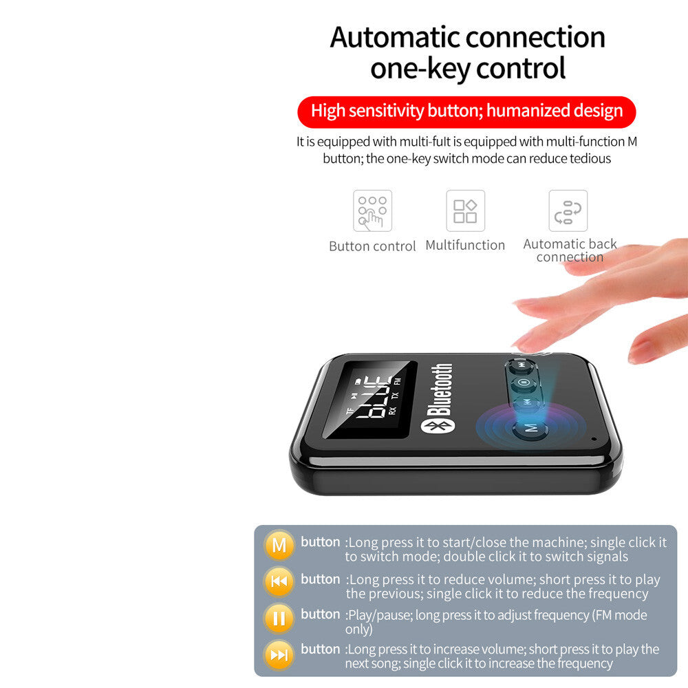 Bluetooth Car FM Transmitter Stereo Audio Wireless Receiver Adapter Handsfree